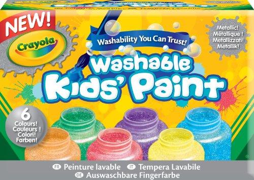 Crayola - Tempere lavabili per bambini, colori metallici